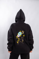 Casual Floral Embroidered Hoodie