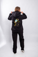 Casual Floral Embroidered Hoodie